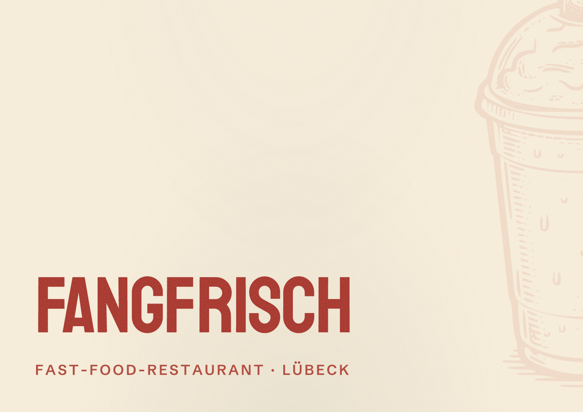 Illustriertes Poster von Fangfrisch, Fast-Food-Restaurant in Lübeck