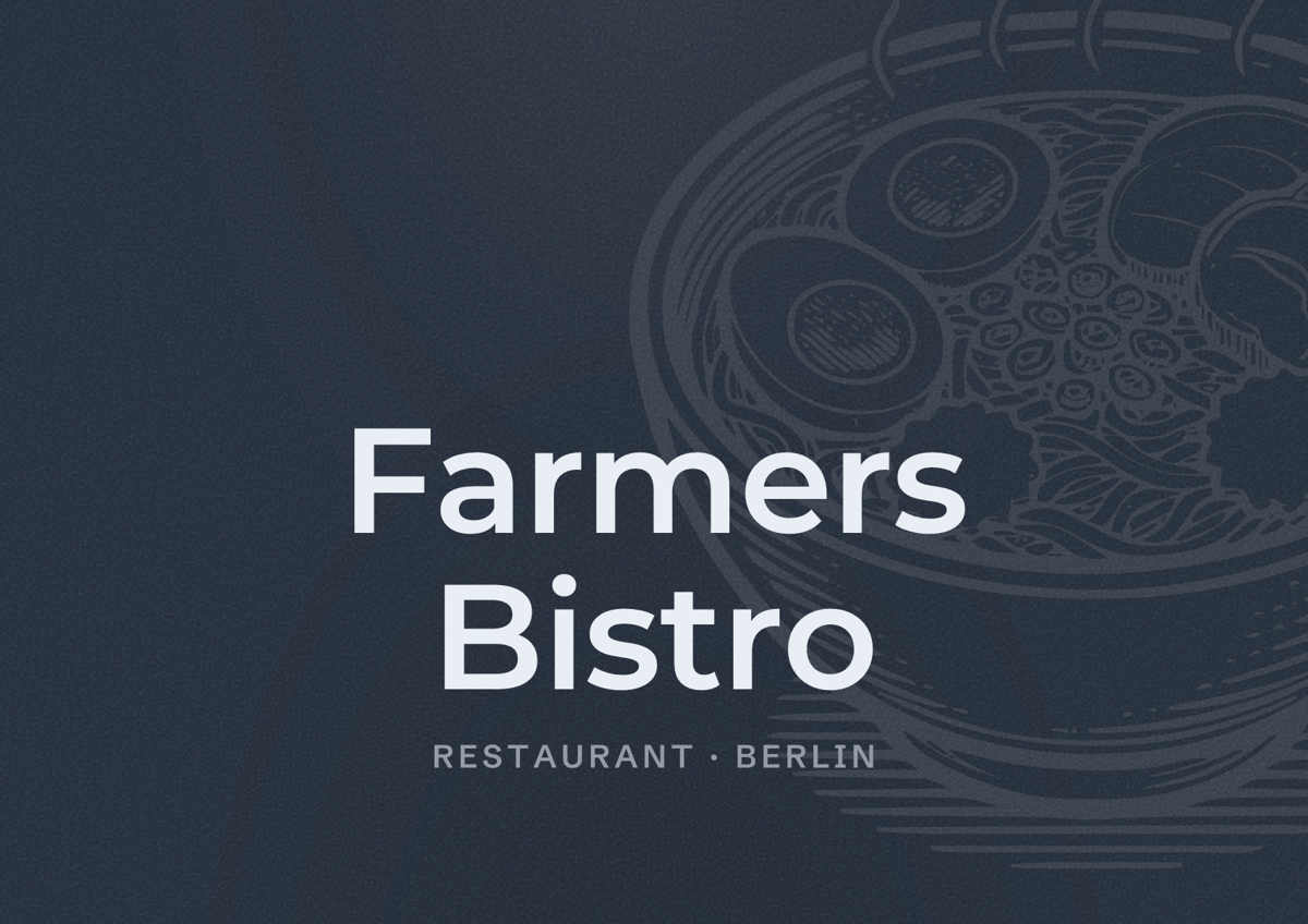 Illustriertes Poster von Farmers Bistro, Restaurant in Berlin