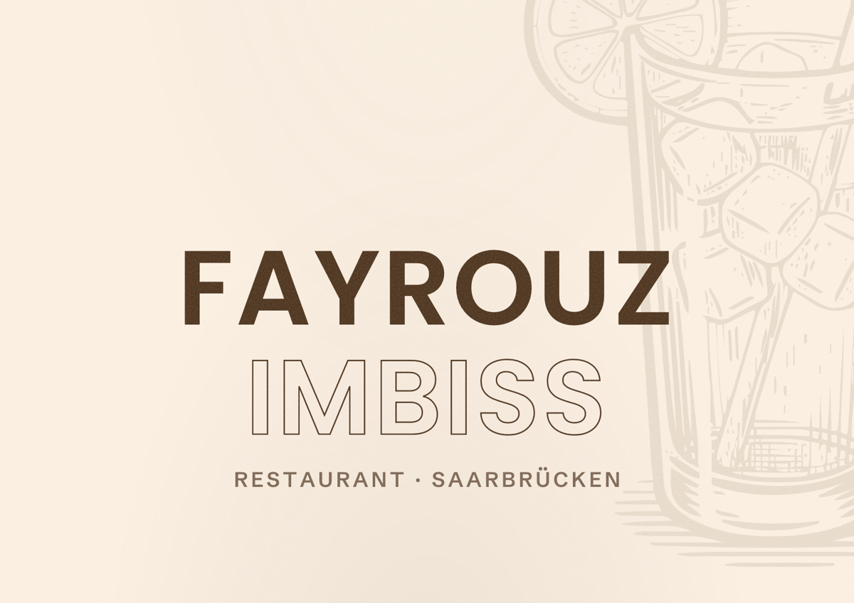Illustriertes Poster von Fayrouz Imbiss, Restaurant in Saarbrücken