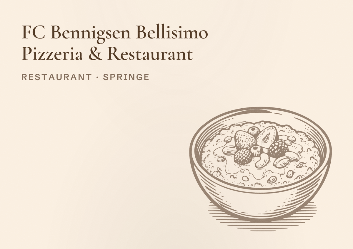 Illustriertes Poster von FC Bennigsen Bellisimo Pizzeria & Restaurant, Restaurant in Springe