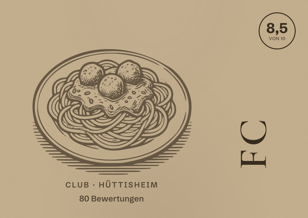 Illustriertes Poster von FC, Club in Hüttisheim: Bewertung 8,5 von 10 aus 80 Bewertungen