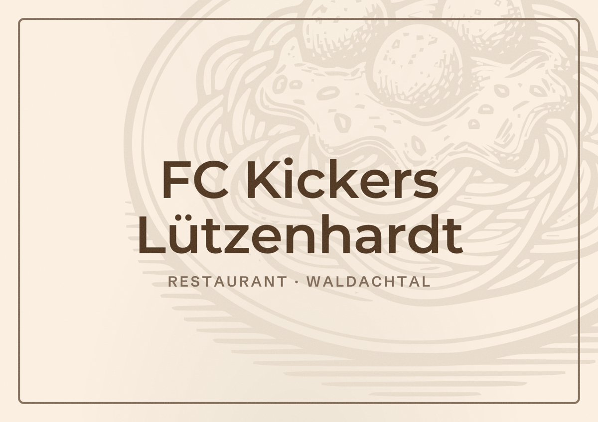 Illustriertes Poster von FC Kickers Lützenhardt, Restaurant in Waldachtal
