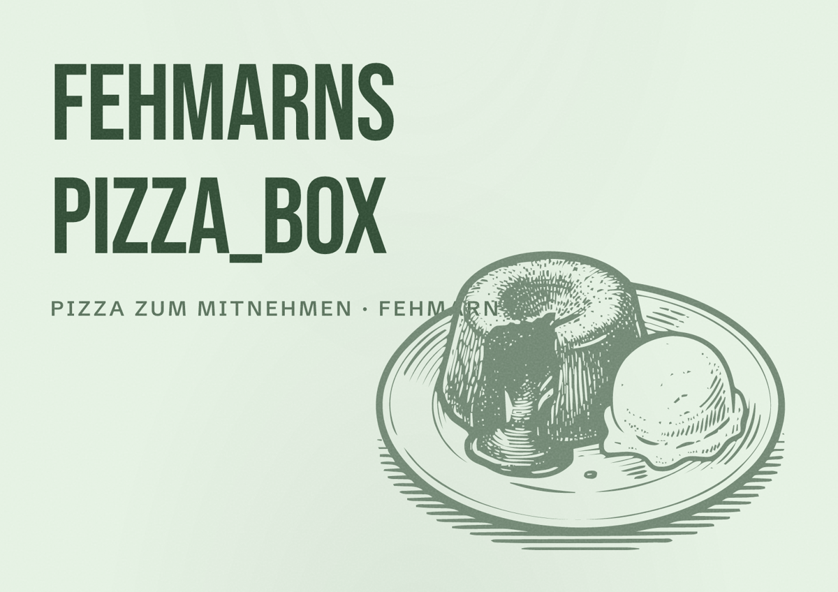 Illustriertes Poster von Fehmarns pizza_Box, Pizza zum Mitnehmen in Fehmarn
