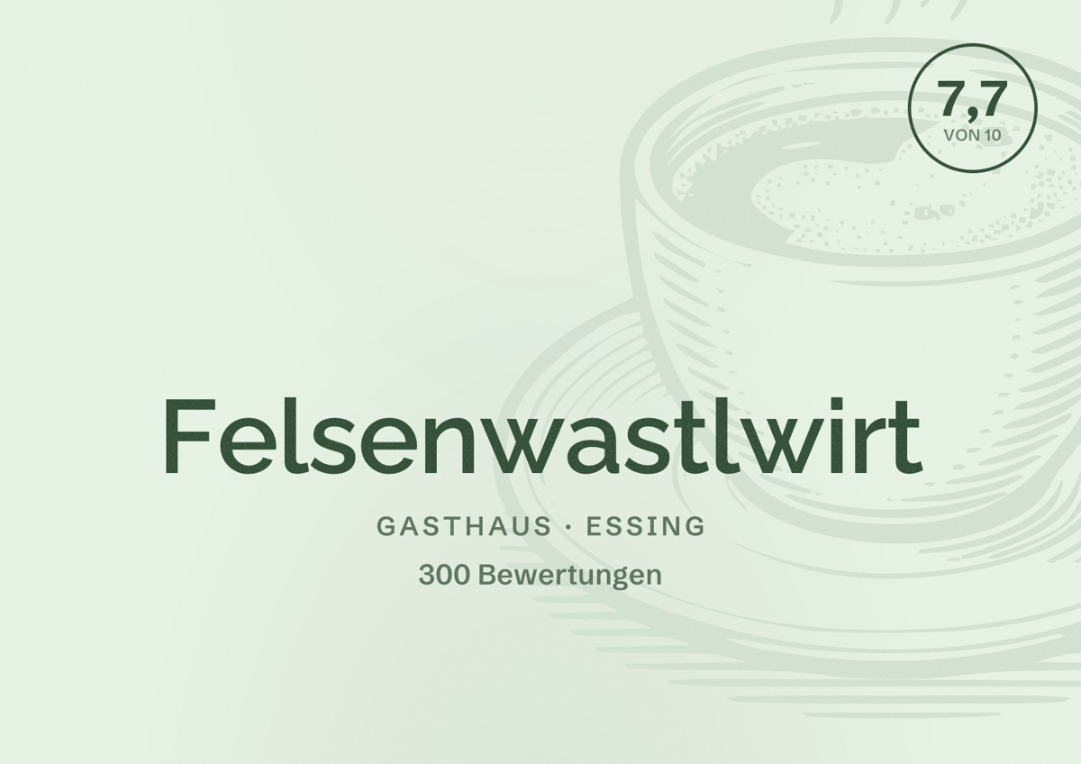 Illustriertes Poster von Felsenwastlwirt, Gasthaus in Essing: Bewertung 7,7 von 10 aus 300 Bewertungen