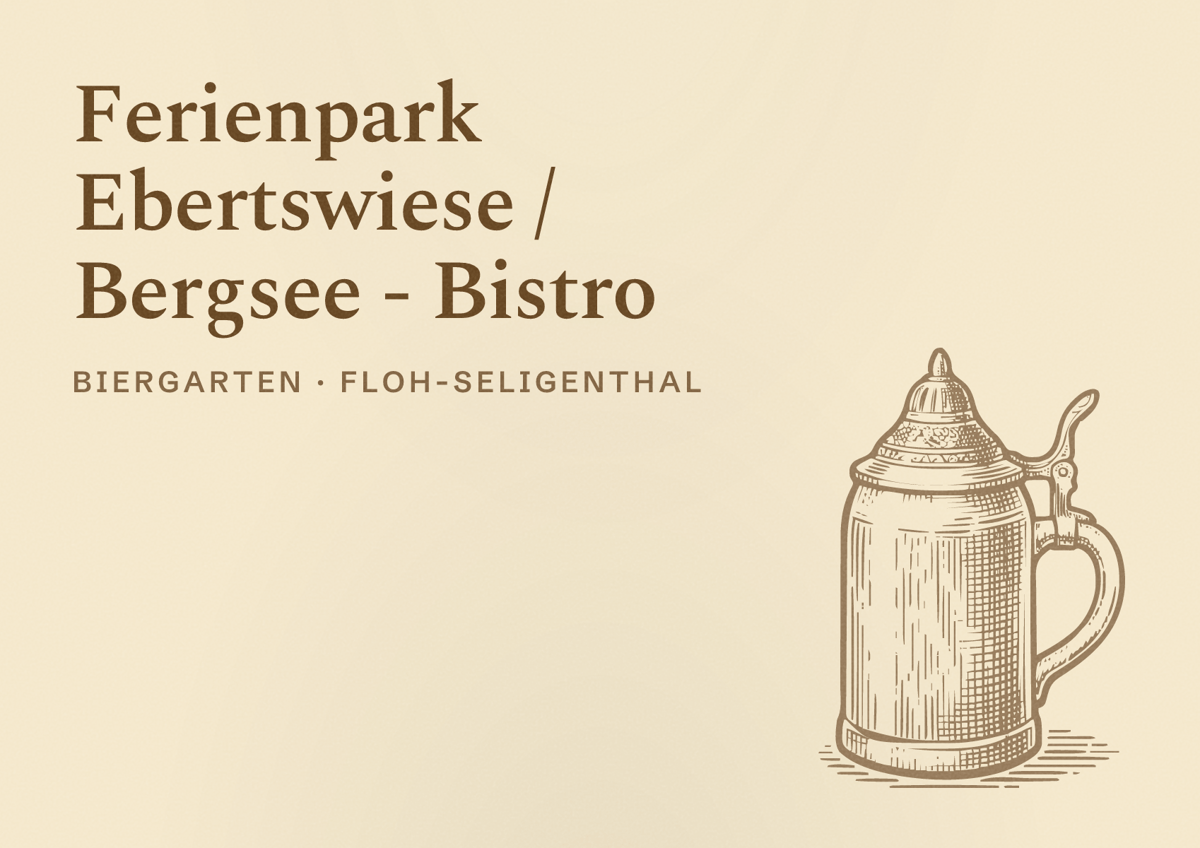 Illustriertes Poster von Ferienpark Ebertswiese / Bergsee - Bistro, Biergarten in Floh-Seligenthal