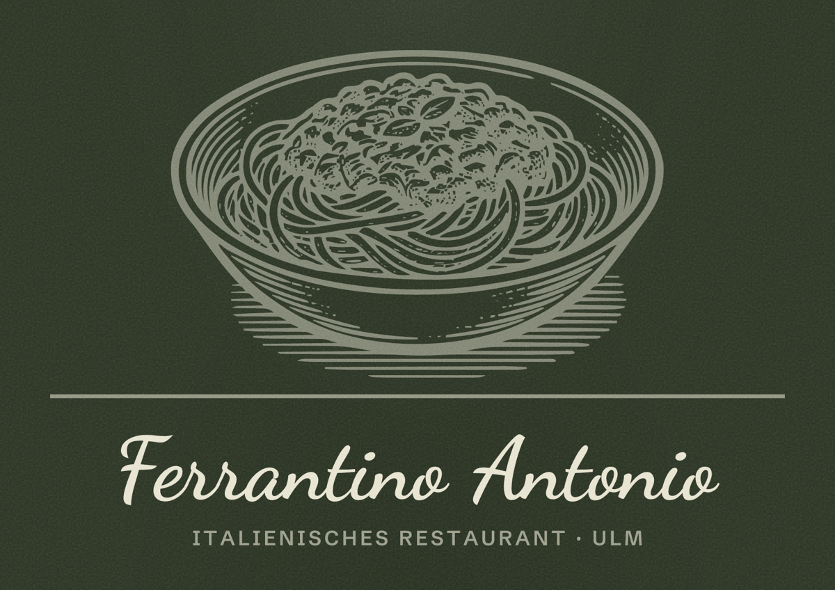 Illustriertes Poster von Ferrantino Antonio, Italienisches Restaurant in Ulm