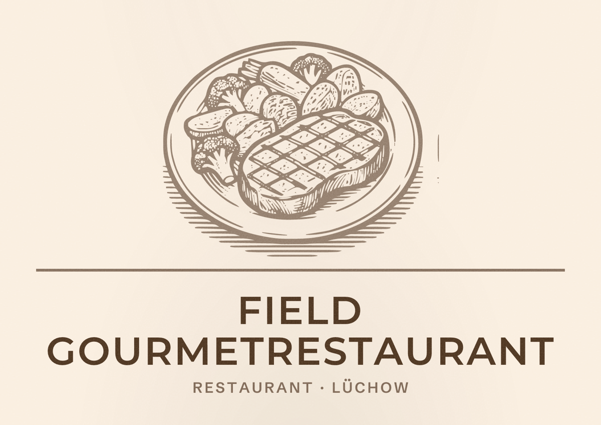 Illustriertes Poster von Field Gourmetrestaurant, Restaurant in Lüchow