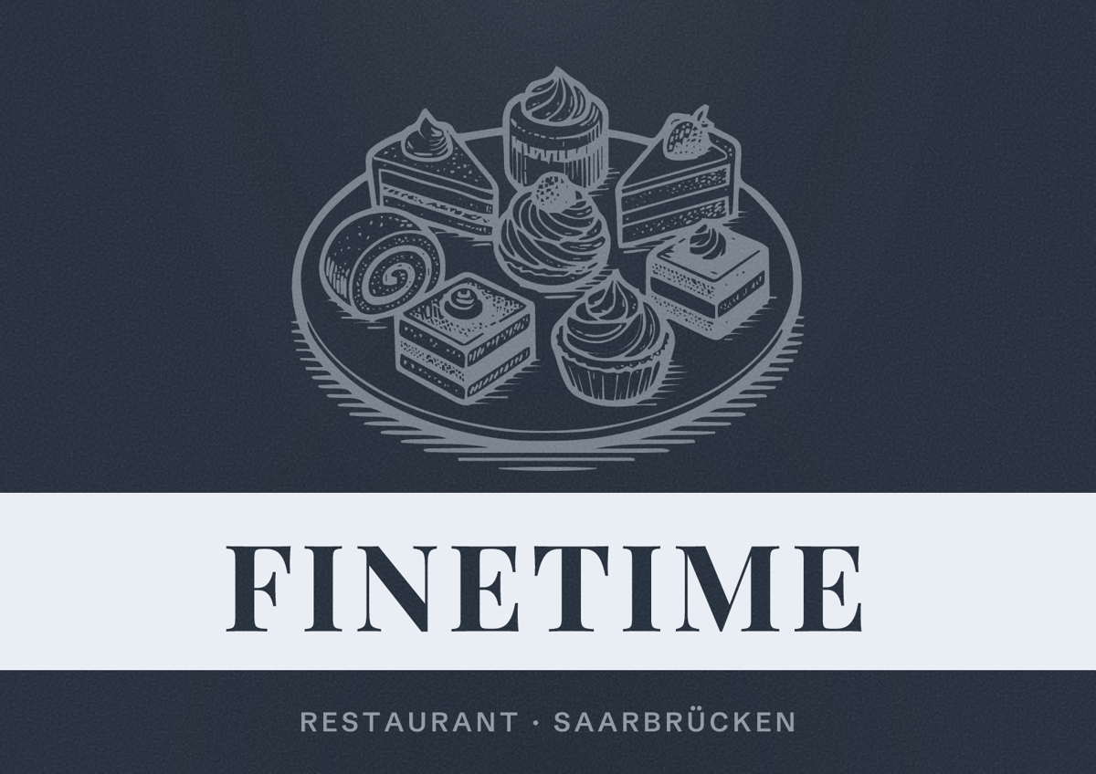 Illustriertes Poster von Finetime, Restaurant in Saarbrücken