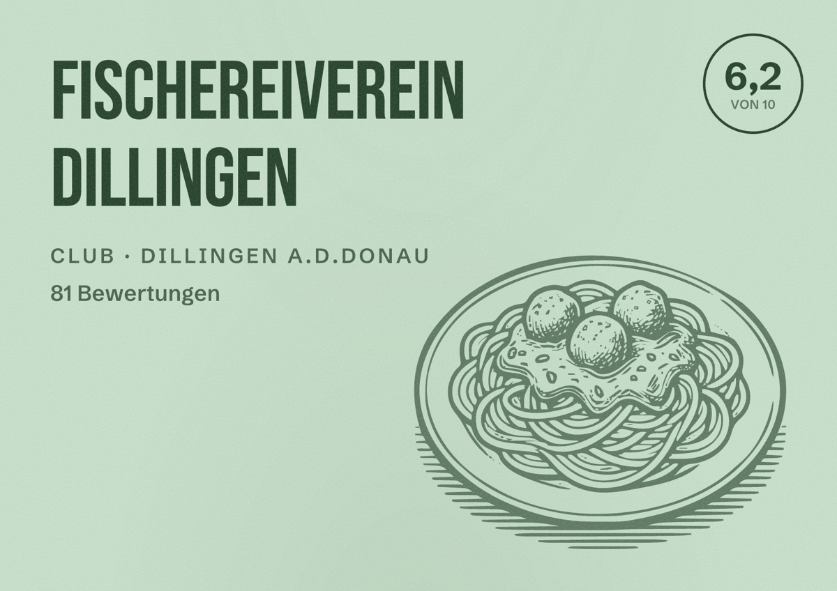 Illustriertes Poster von Fischereiverein Dillingen, Club in Dillingen a.d.Donau: Bewertung 6,2 von 10 aus 81 Bewertungen