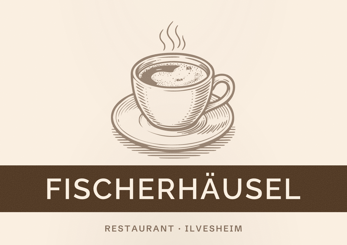 Illustriertes Poster von Fischerhäusel, Restaurant in Ilvesheim