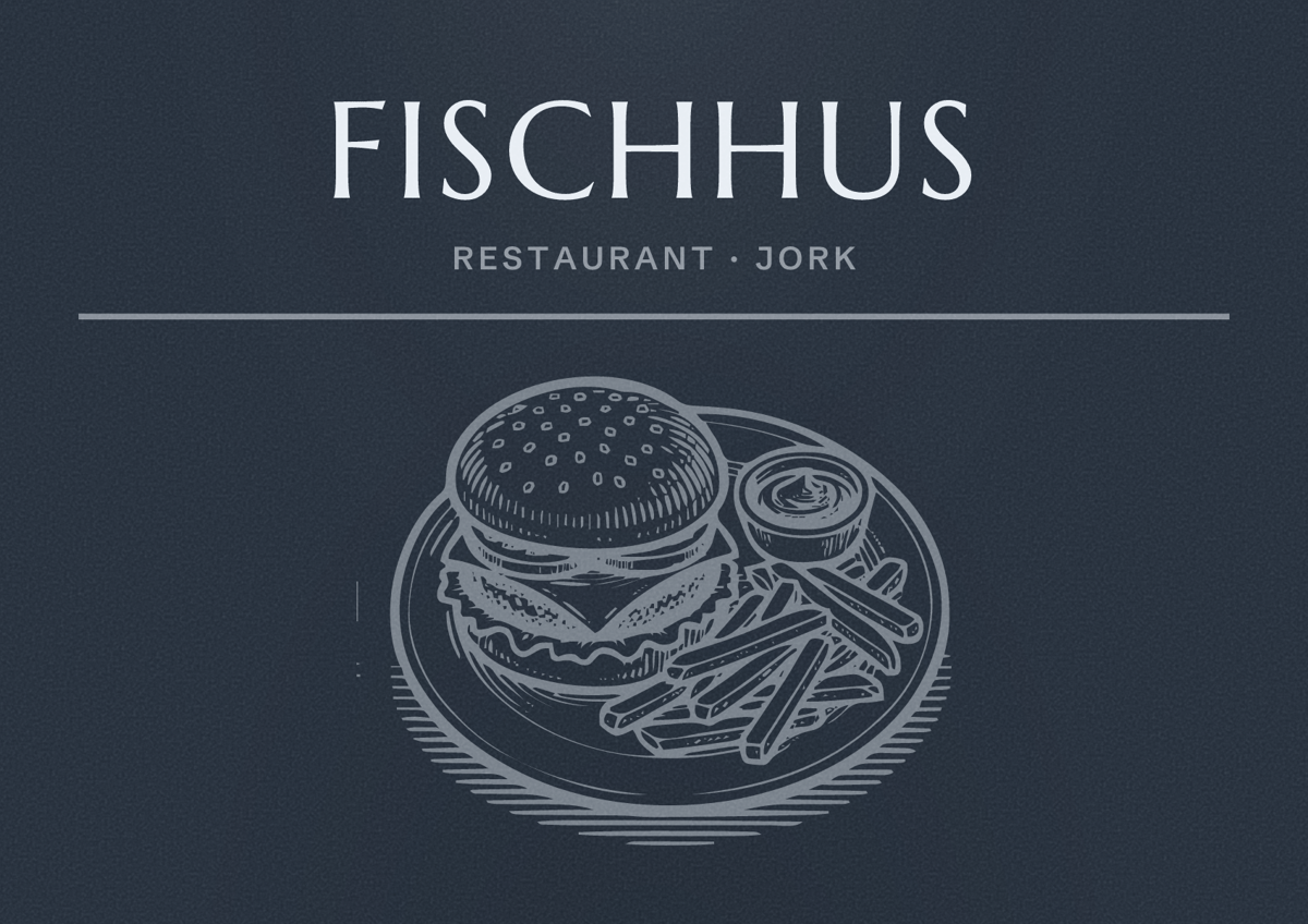 Illustriertes Poster von Fischhus, Restaurant in Jork