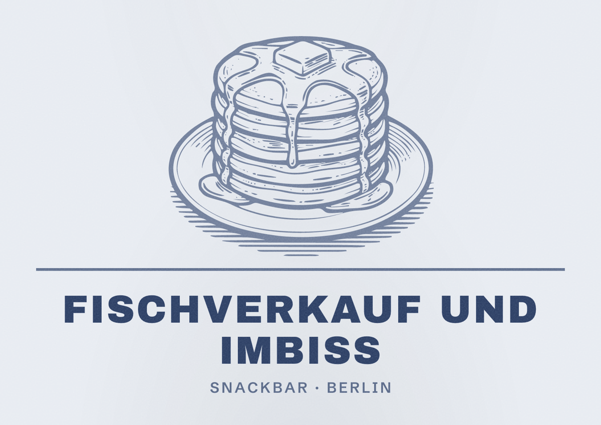 Illustriertes Poster von Fischverkauf und Imbiss, Snackbar in Berlin