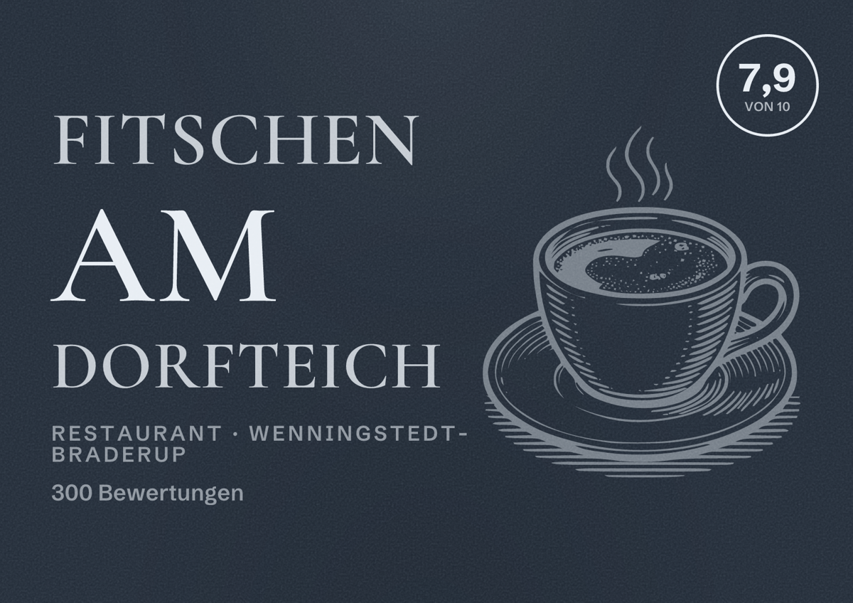 Illustriertes Poster von Fitschen am Dorfteich, Restaurant in Wenningstedt-Braderup: Bewertung 7,9 von 10 aus 300 Bewertungen