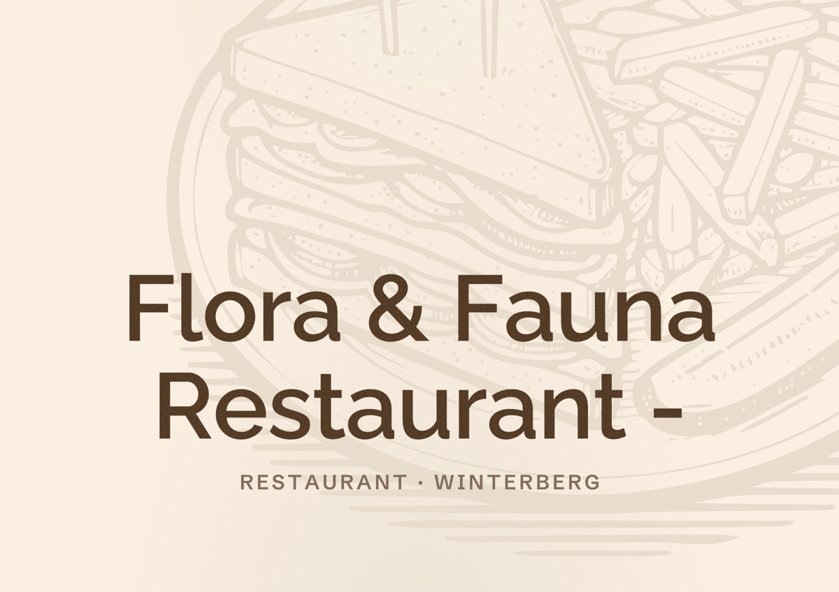 Illustriertes Poster von Flora & Fauna Restaurant -, Restaurant in Winterberg