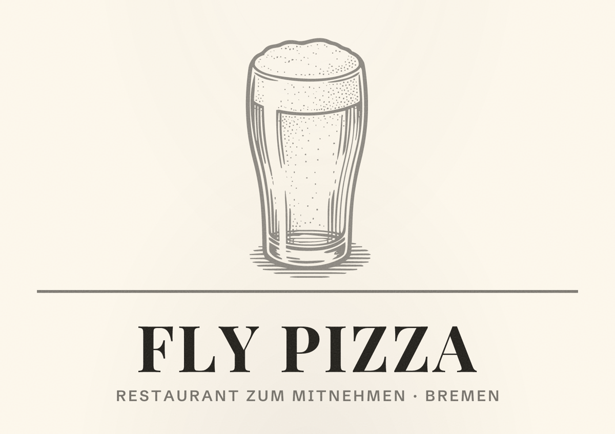 Illustriertes Poster von Fly Pizza, Restaurant zum Mitnehmen in Bremen