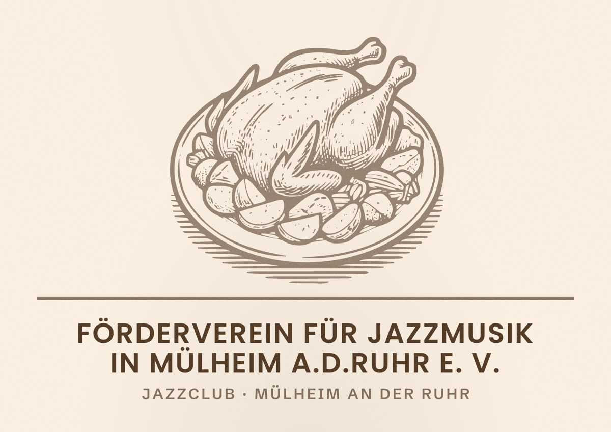 Illustriertes Poster von Förderverein für Jazzmusik in Mülheim a.d.Ruhr e. V., Jazzclub in Mülheim an der Ruhr