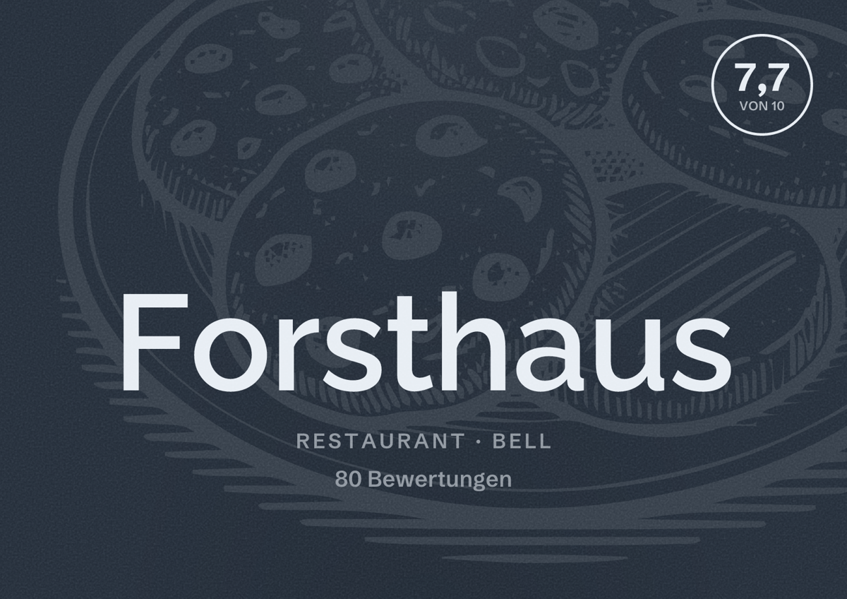 Illustriertes Poster von Forsthaus, Restaurant in Bell: Bewertung 7,7 von 10 aus 80 Bewertungen