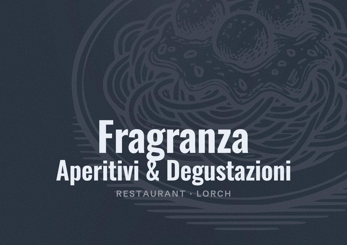 Illustriertes Poster von Fragranza Aperitivi & Degustazioni, Restaurant in Lorch