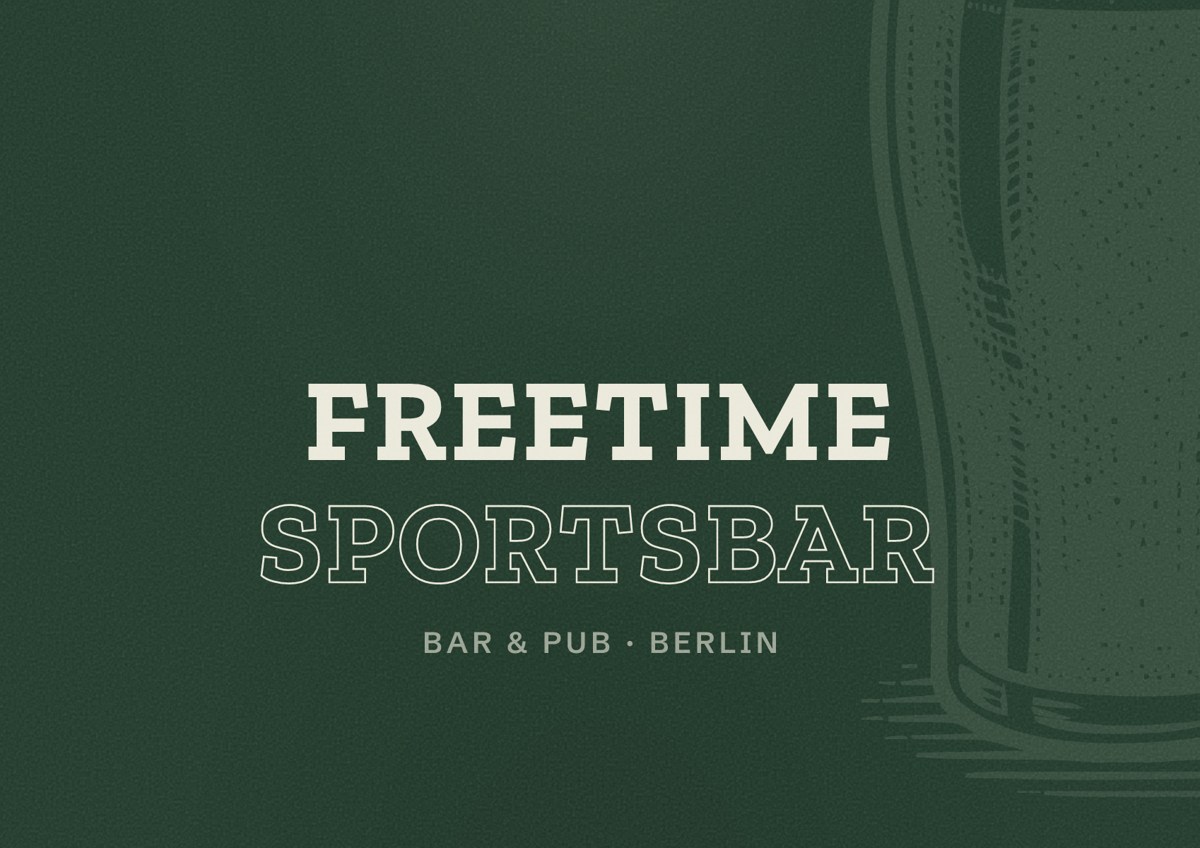 Illustriertes Poster von Freetime Sportsbar, Bar & Pub in Berlin