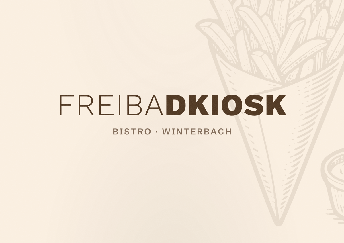 Illustriertes Poster von Freibadkiosk, Bistro in Winterbach