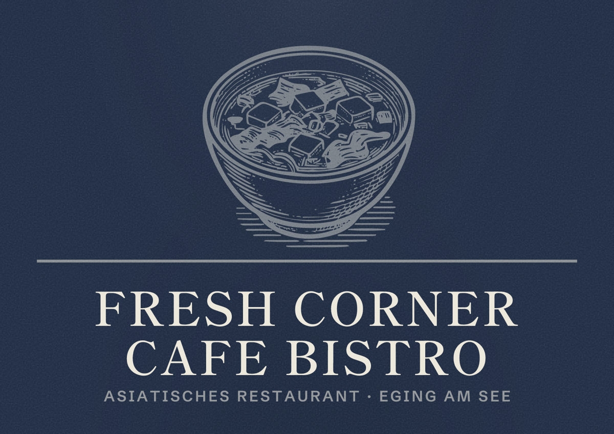 Illustriertes Poster von Fresh Corner Cafe Bistro, Asiatisches Restaurant in Eging am See