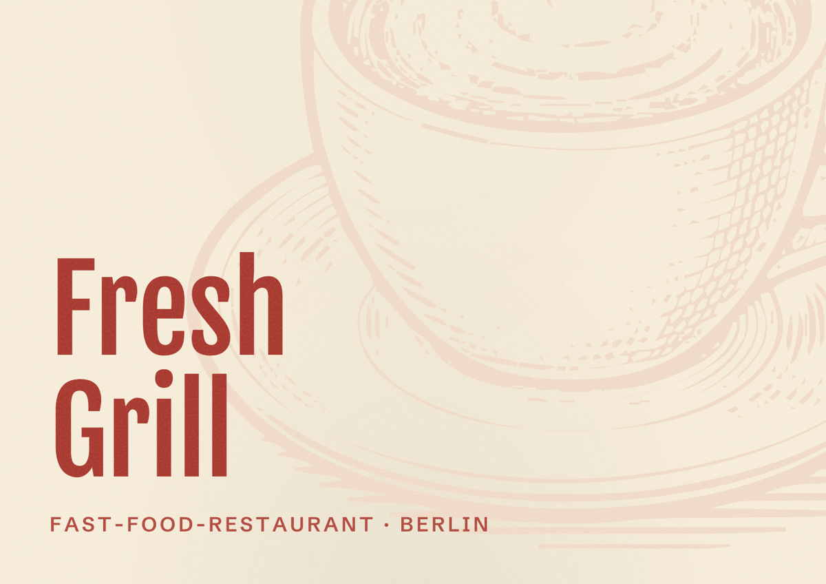 Illustriertes Poster von Fresh Grill, Fast-Food-Restaurant in Berlin