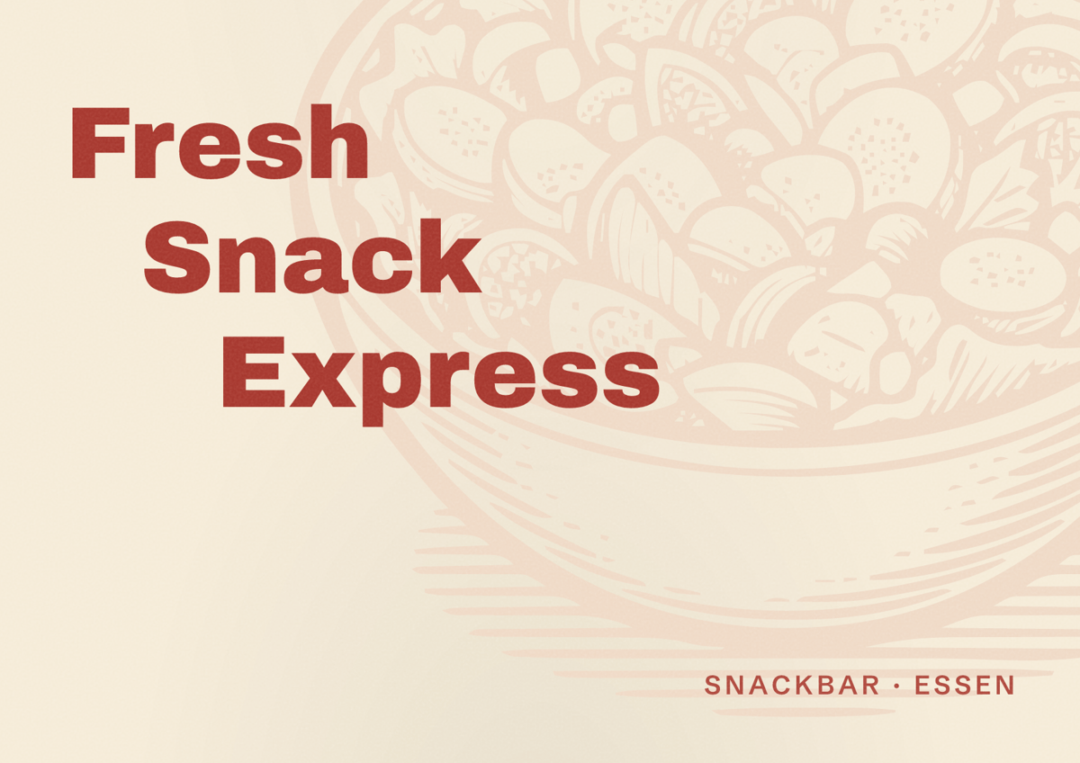 Illustriertes Poster von Fresh Snack Express, Snackbar in Essen
