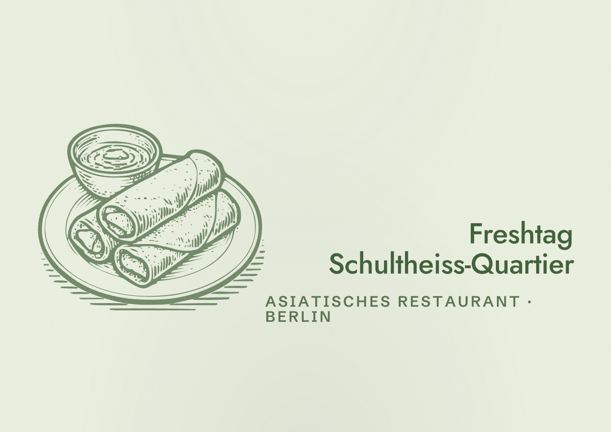 Illustriertes Poster von Freshtag Schultheiss-Quartier, Asiatisches Restaurant in Berlin