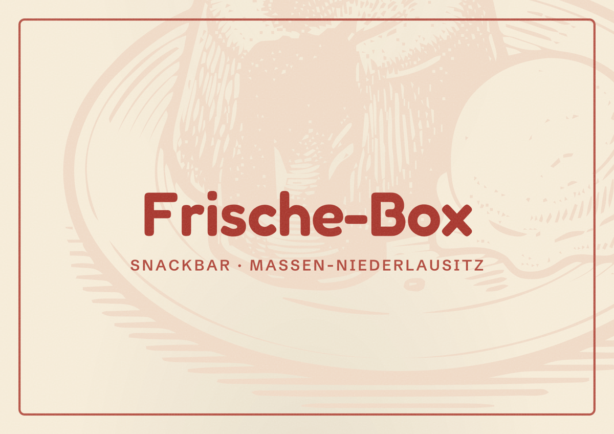 Illustriertes Poster von Frische-Box, Snackbar in Massen-Niederlausitz