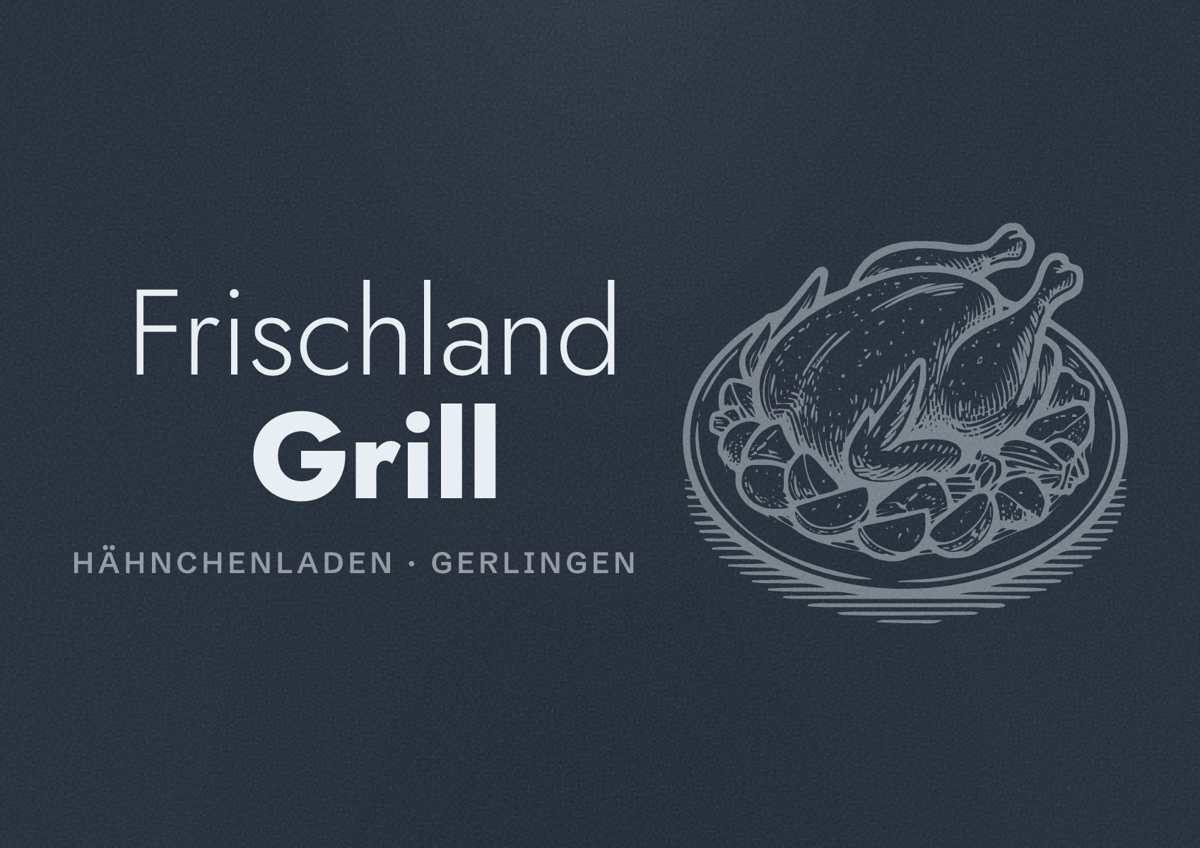 Illustriertes Poster von Frischland Grill, Hähnchenladen in Gerlingen