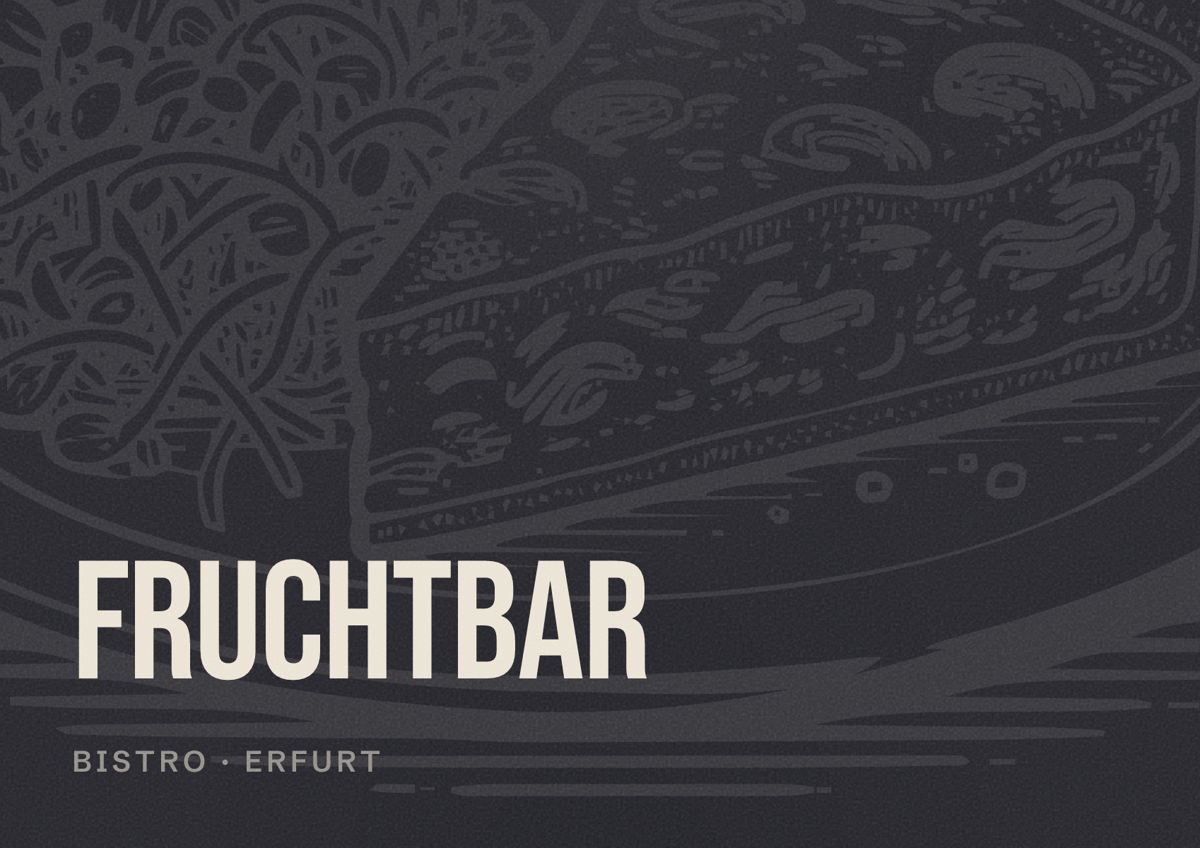 Illustriertes Poster von Fruchtbar, Bistro in Erfurt