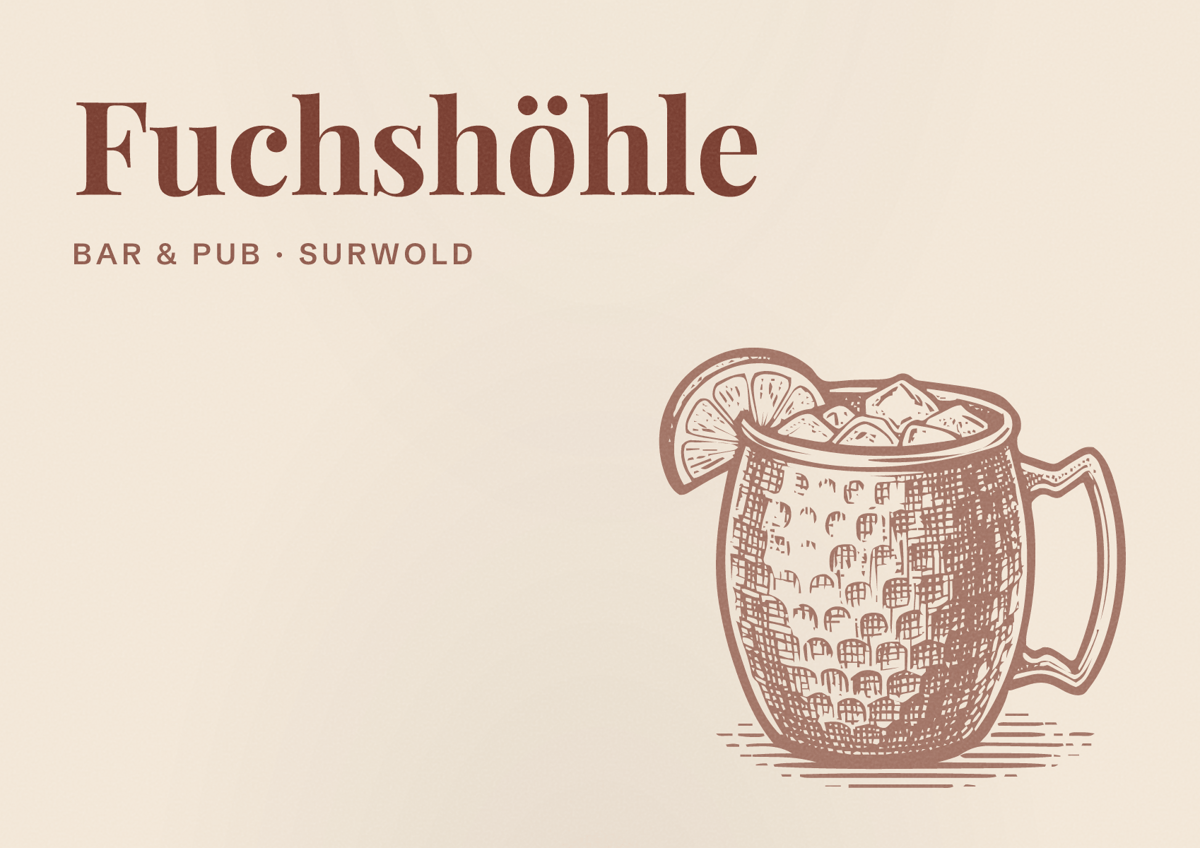 Illustriertes Poster von Fuchshöhle, Bar & Pub in Surwold
