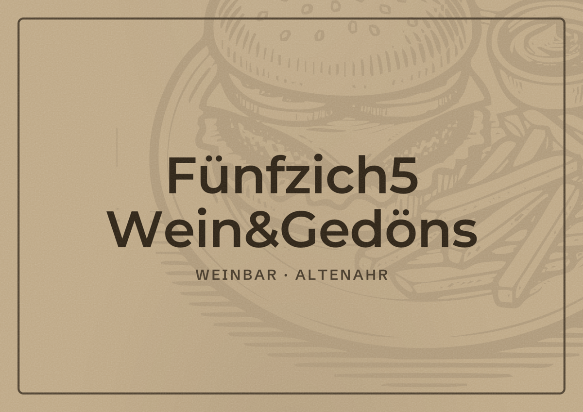 Illustriertes Poster von Fünfzich5 Wein&Gedöns, Weinbar in Altenahr