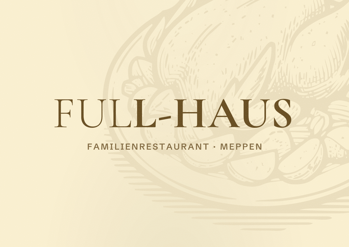 Illustriertes Poster von Full-Haus, Familienrestaurant in Meppen