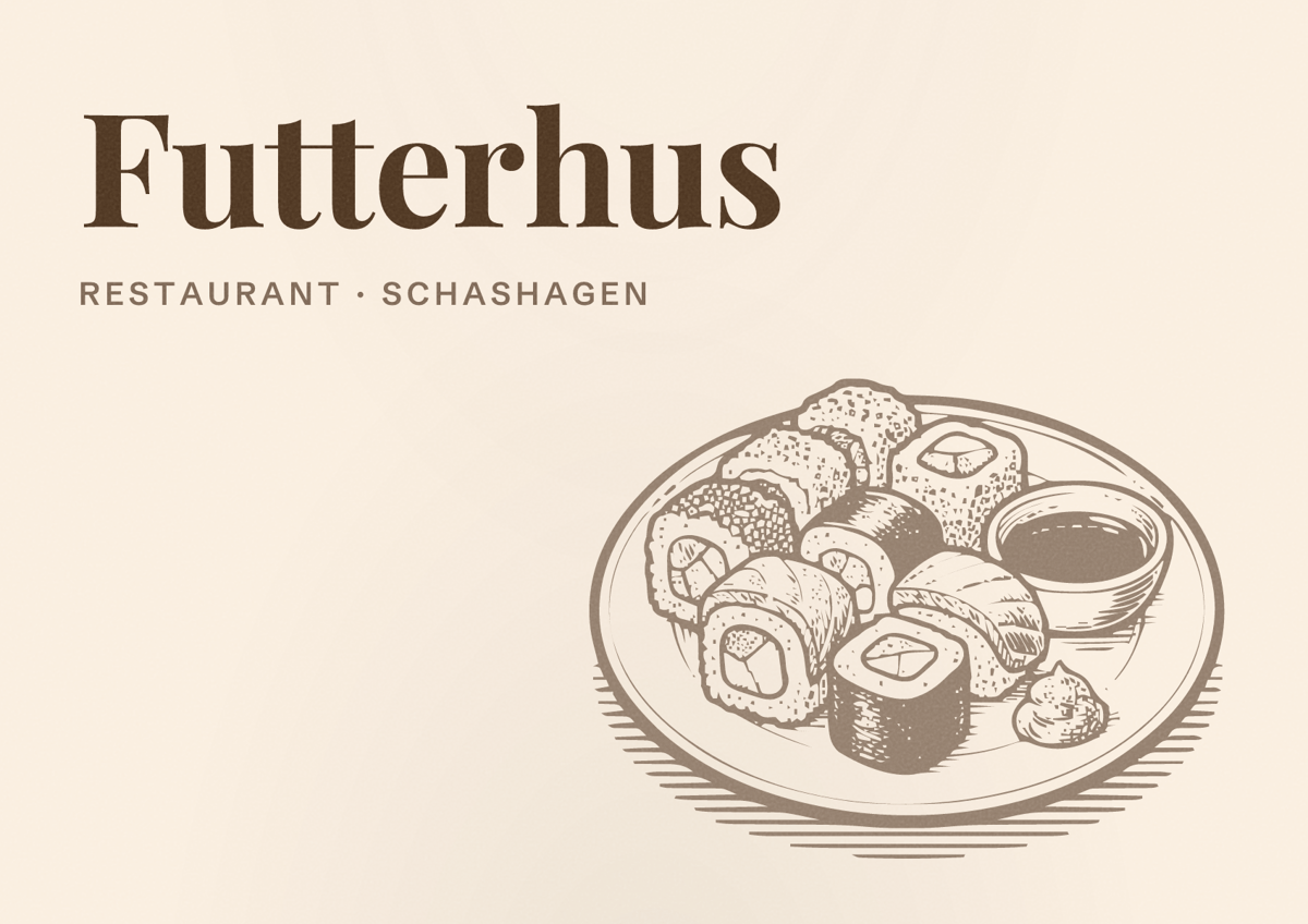 Illustriertes Poster von Futterhus, Restaurant in Schashagen