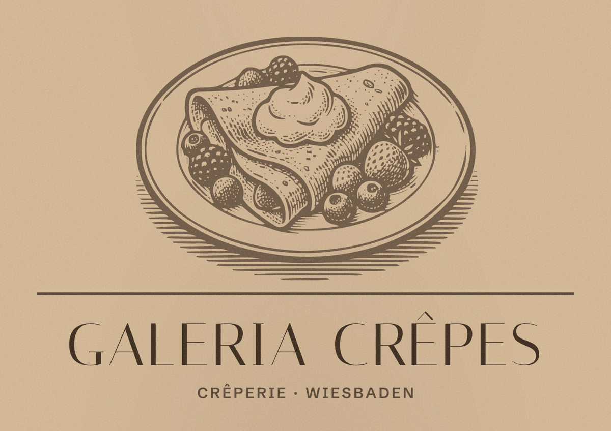 Illustriertes Poster von Galeria Crêpes, Crêperie in Wiesbaden