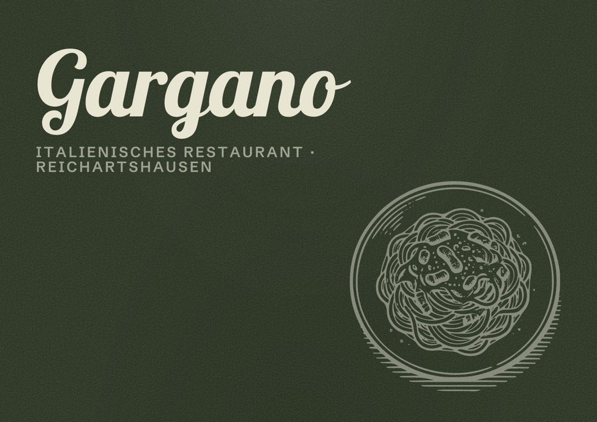 Illustriertes Poster von Gargano, Italienisches Restaurant in Reichartshausen