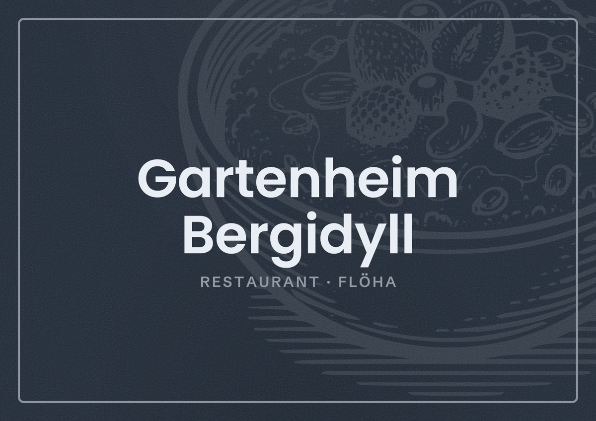 Illustriertes Poster von Gartenheim Bergidyll, Restaurant in Flöha