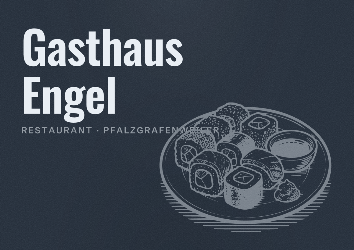 Illustriertes Poster von Gasthaus Engel, Restaurant in Pfalzgrafenweiler
