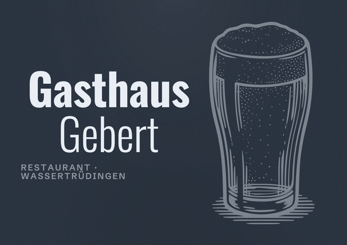 Illustriertes Poster von Gasthaus Gebert, Restaurant in Wassertrüdingen