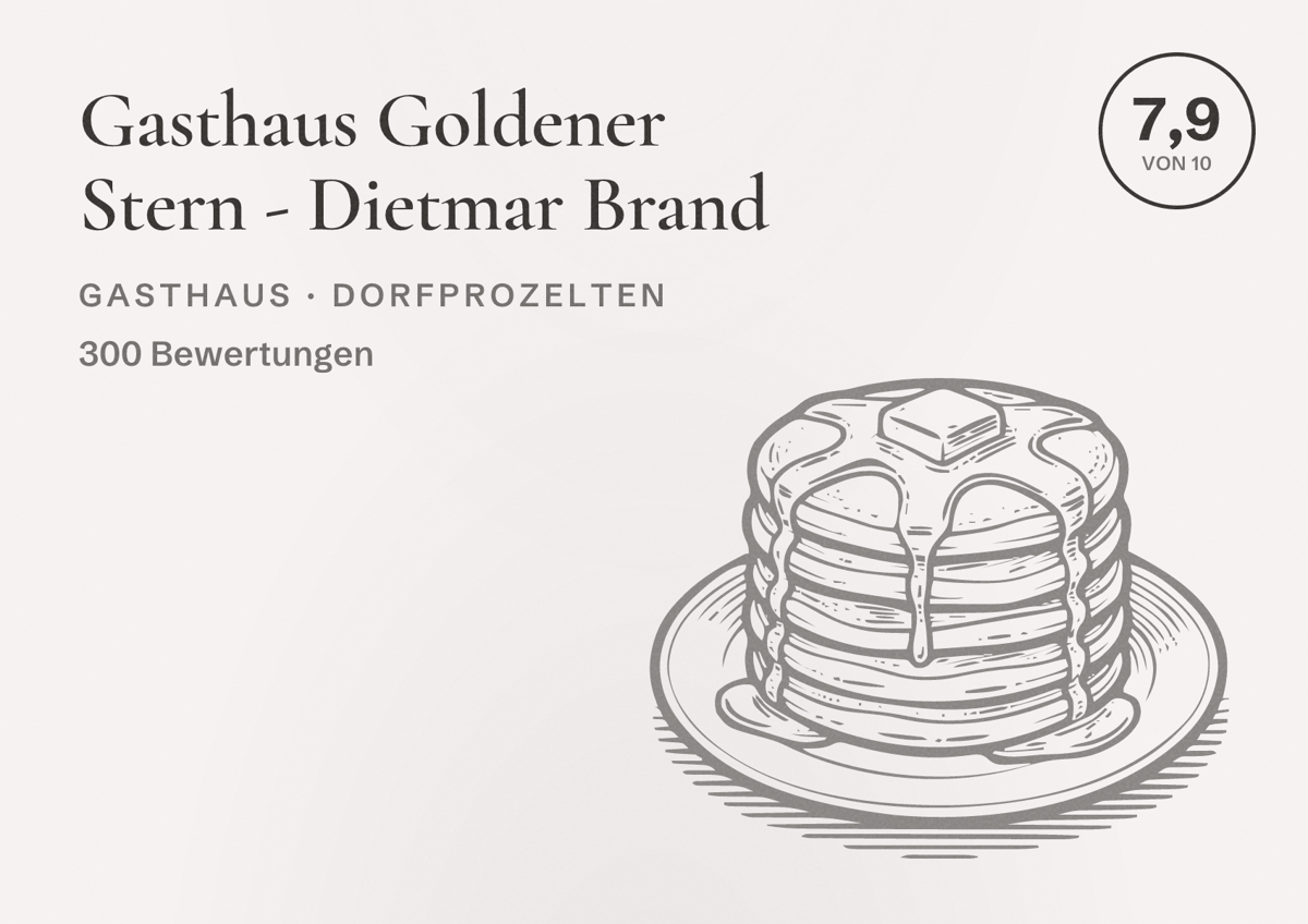 Illustriertes Poster von Gasthaus Goldener Stern - Dietmar Brand, Gasthaus in Dorfprozelten: Bewertung 7,9 von 10 aus 300 Bewertungen