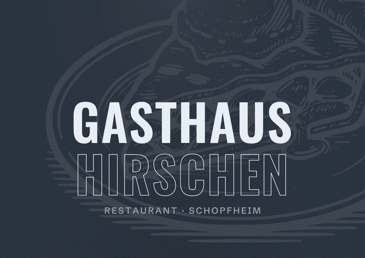 Illustriertes Poster von Gasthaus Hirschen, Restaurant in Schopfheim