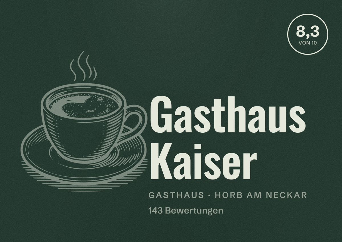 Illustriertes Poster von Gasthaus Kaiser, Gasthaus in Horb am Neckar: Bewertung 8,3 von 10 aus 143 Bewertungen