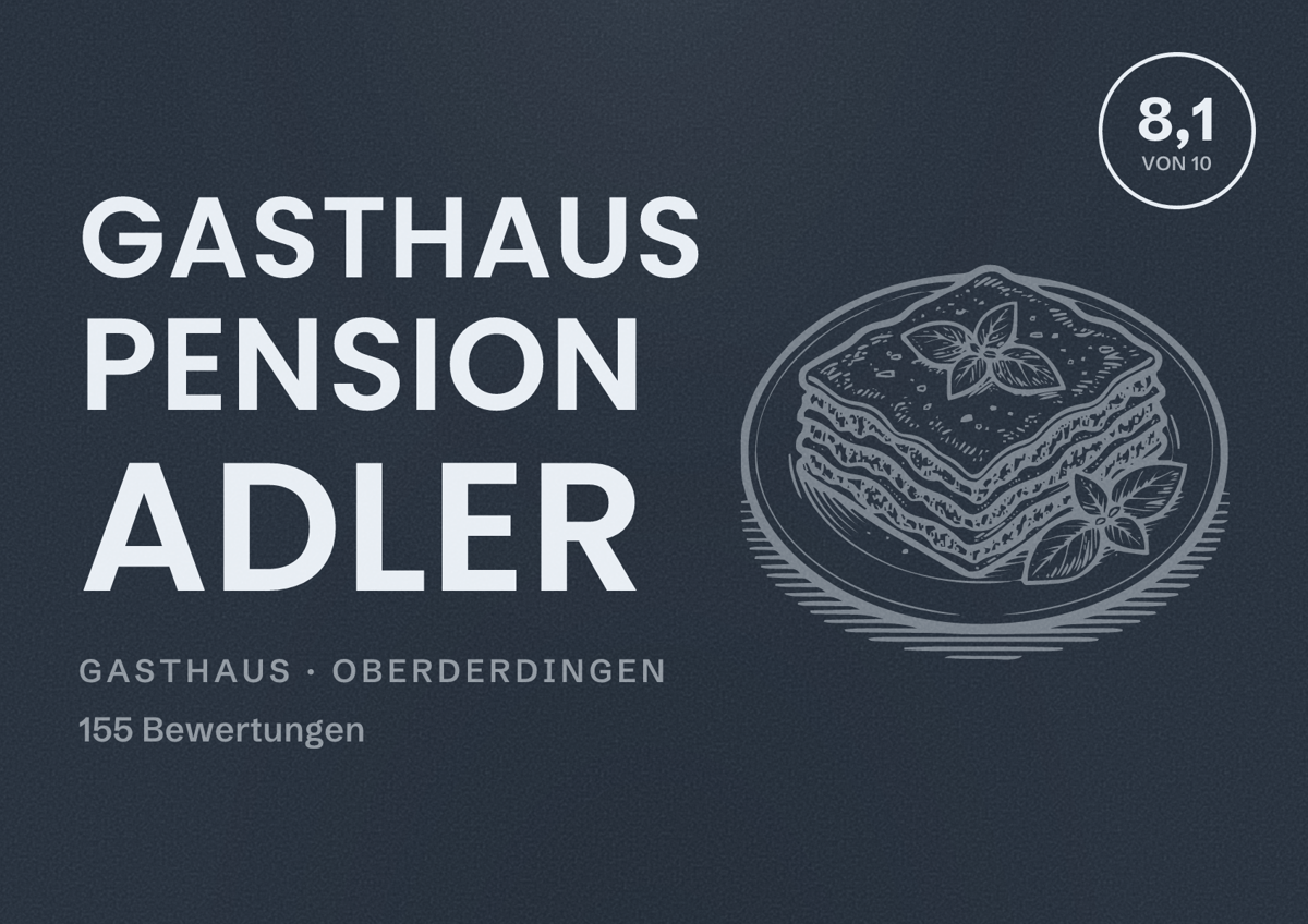 Illustriertes Poster von Gasthaus Pension Adler, Gasthaus in Oberderdingen: Bewertung 8,1 von 10 aus 155 Bewertungen