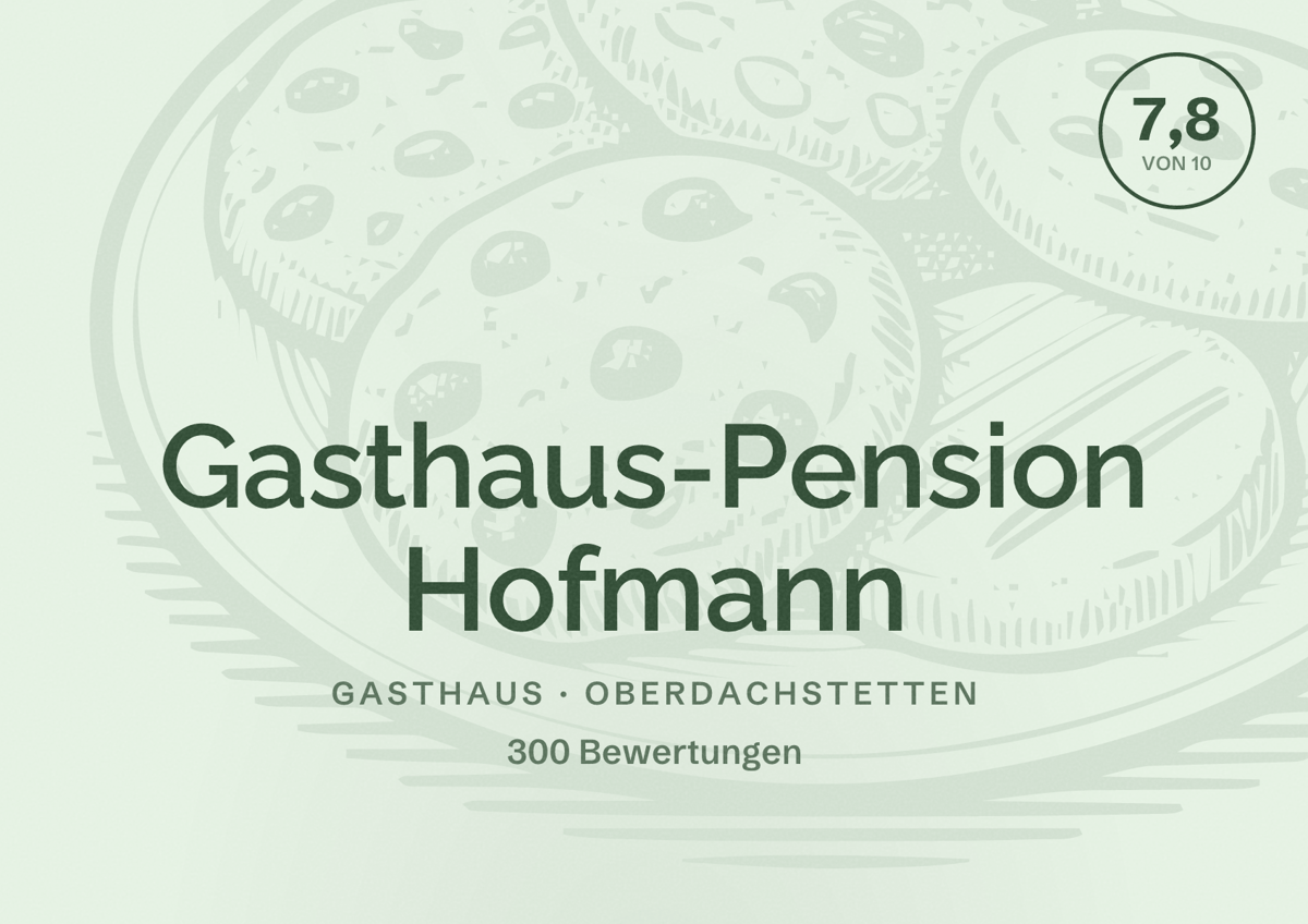 Illustriertes Poster von Gasthaus-Pension Hofmann, Gasthaus in Oberdachstetten: Bewertung 7,8 von 10 aus 300 Bewertungen