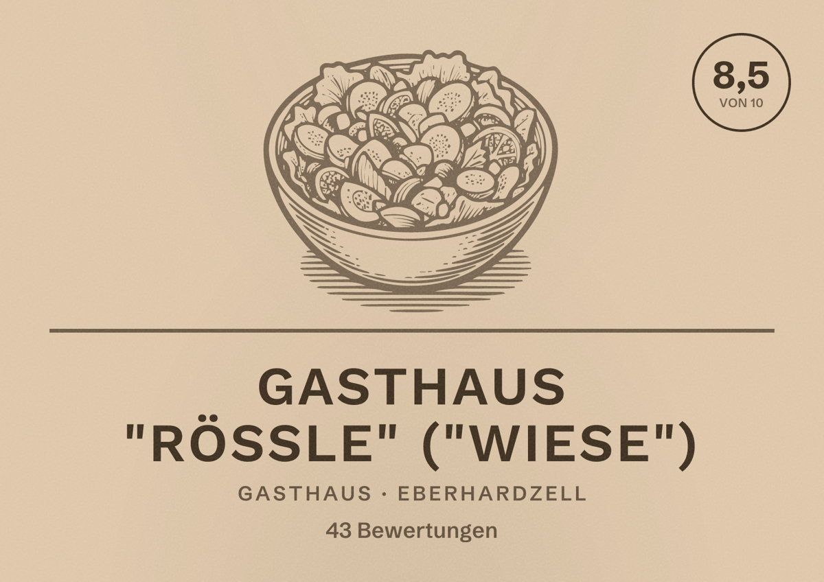 Illustriertes Poster von Gasthaus "Rössle" ("Wiese"), Gasthaus in Eberhardzell: Bewertung 8,5 von 10 aus 43 Bewertungen
