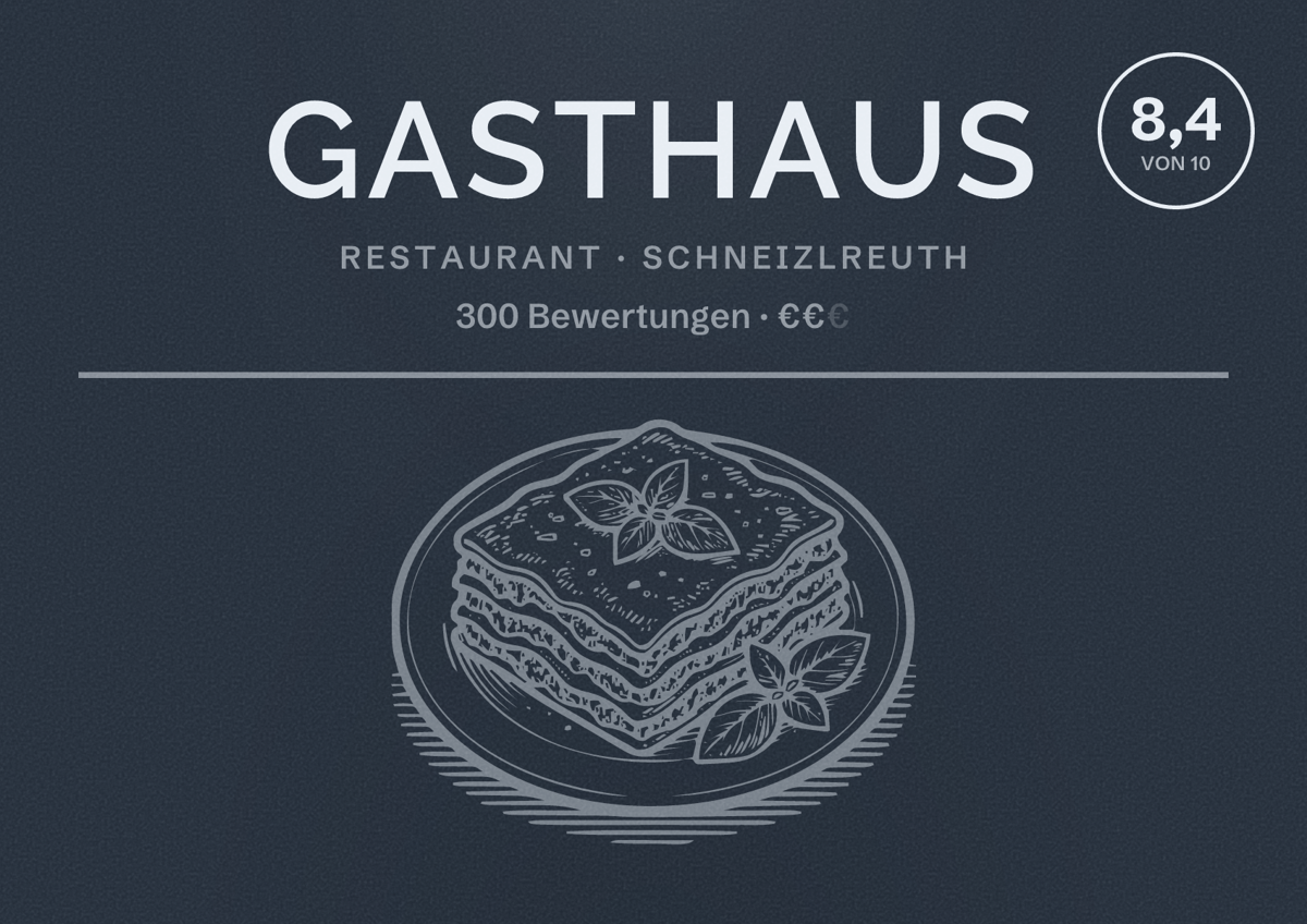 Illustriertes Poster von Gasthaus, Restaurant in Schneizlreuth: Bewertung 8,4 von 10 aus 300 Bewertungen, Preisniveau €€