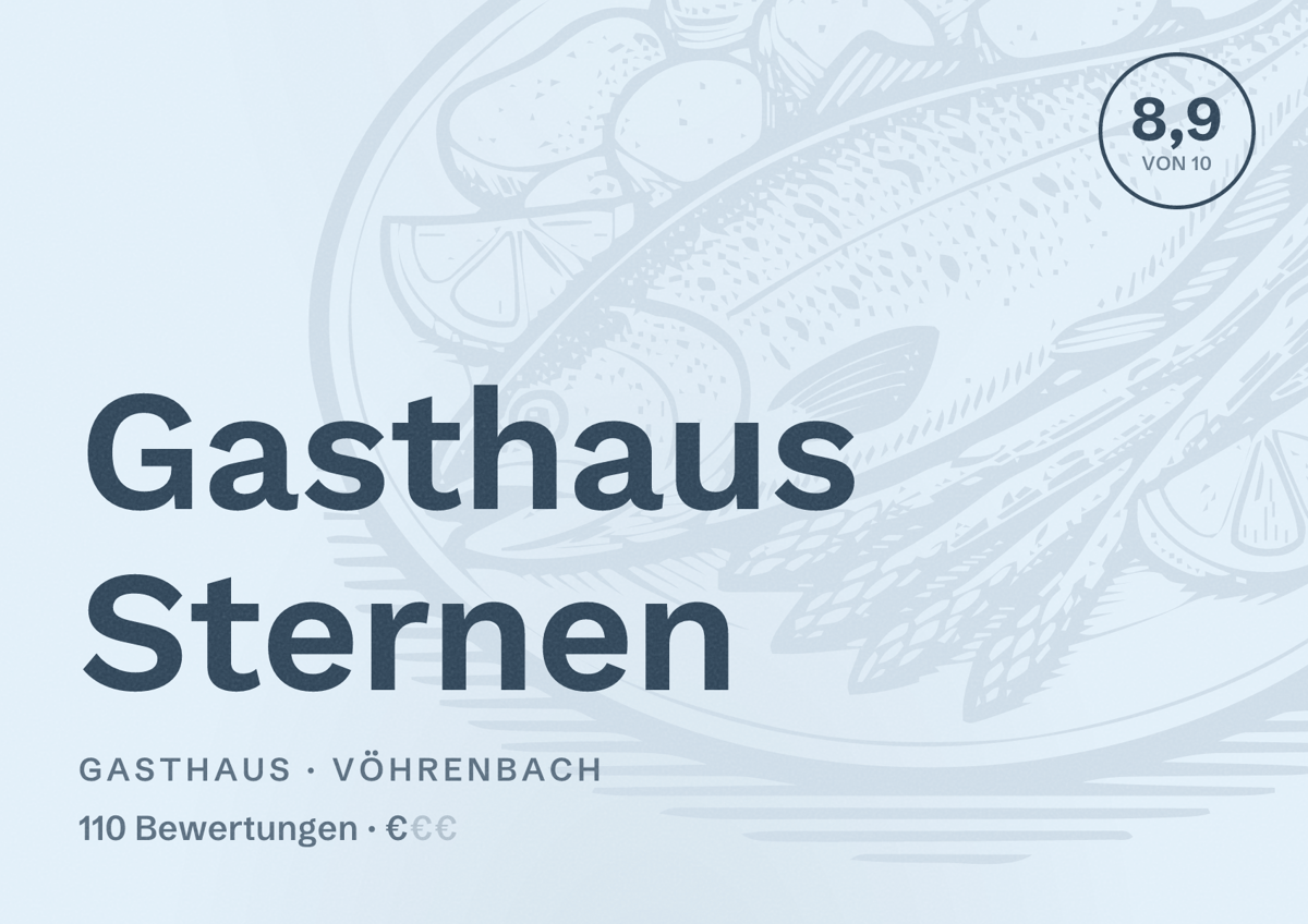 Illustriertes Poster von Gasthaus Sternen, Gasthaus in Vöhrenbach: Bewertung 8,9 von 10 aus 110 Bewertungen, Preisniveau €