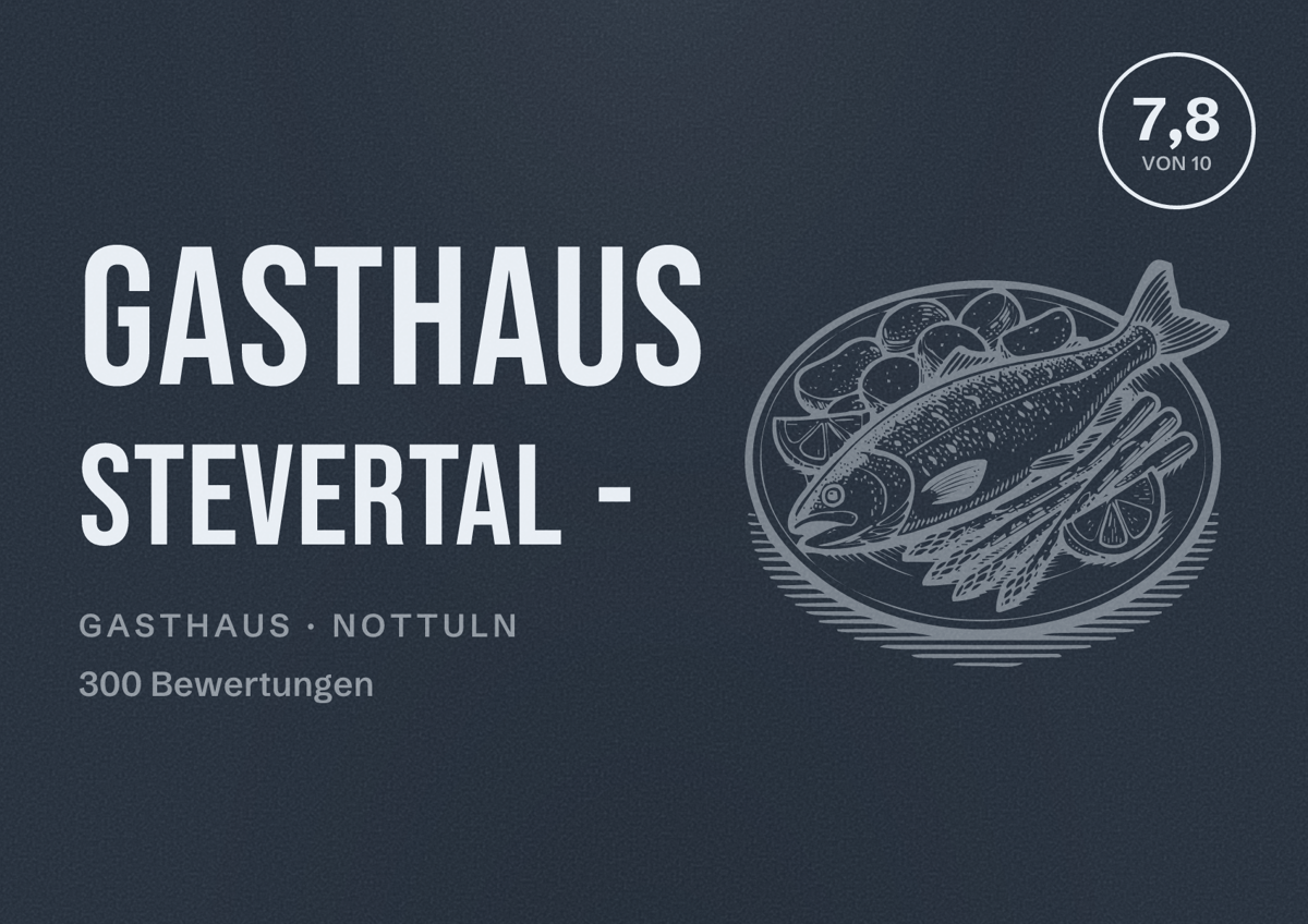 Illustriertes Poster von Gasthaus Stevertal -, Gasthaus in Nottuln: Bewertung 7,8 von 10 aus 300 Bewertungen