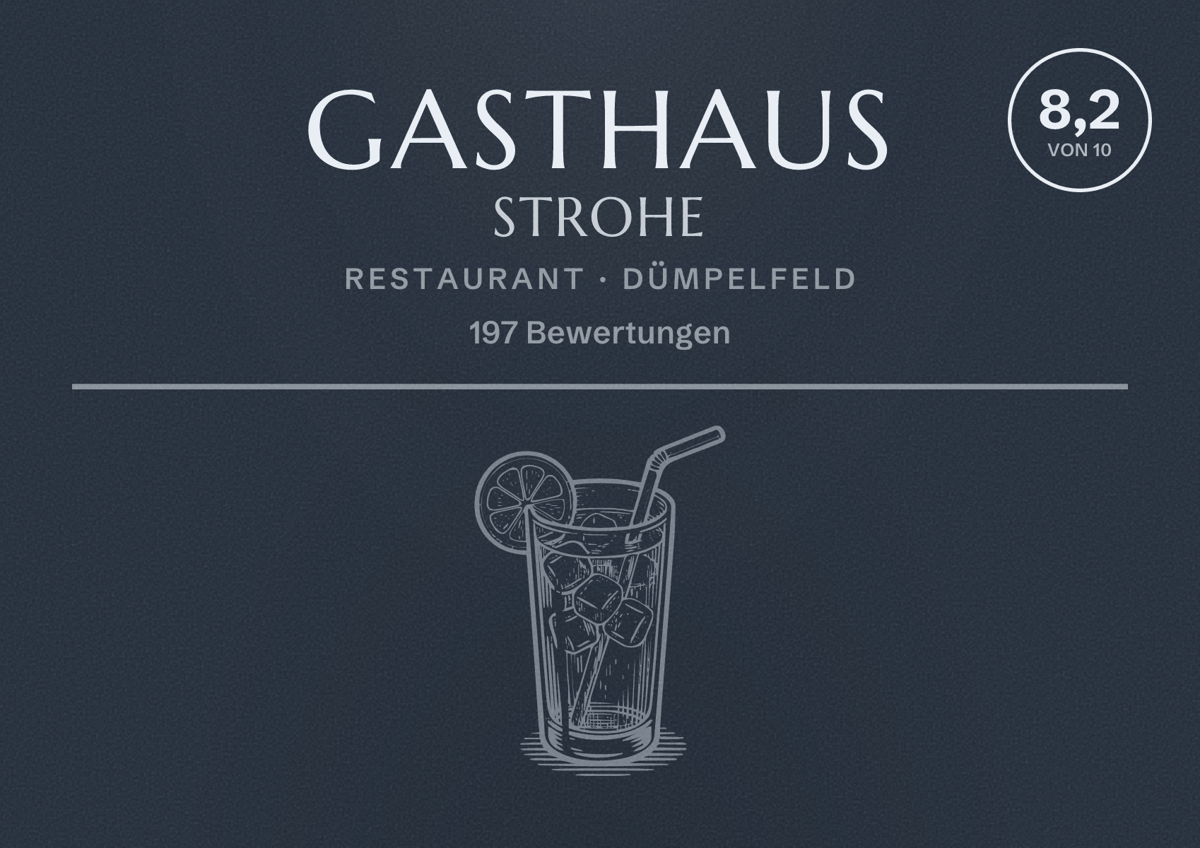 Illustriertes Poster von Gasthaus Strohe, Restaurant in Dümpelfeld: Bewertung 8,2 von 10 aus 197 Bewertungen